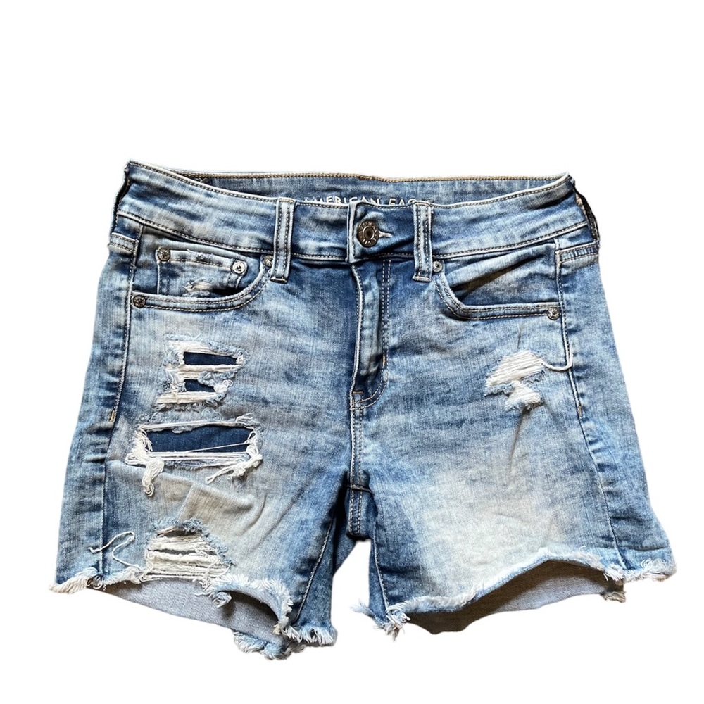 American Eagle Size 4 Next Level Stretch Distressed High Rise Jean Shorts